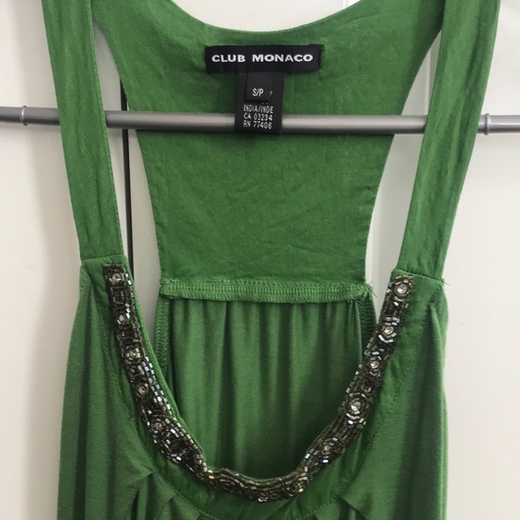 Club Monaco Green Halter with sequins detail - Picture 2 of 3